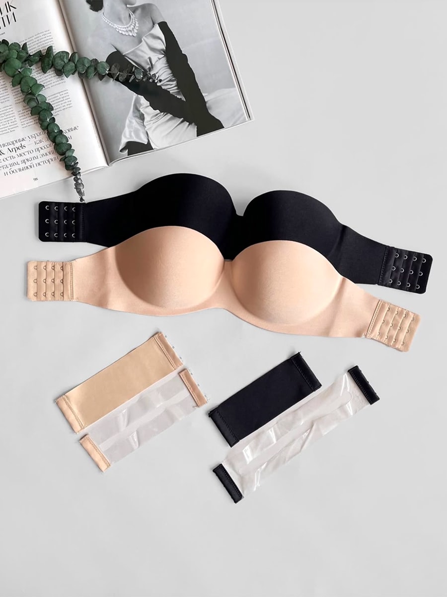 Безшовний бюст Анжеліка без бретелей (Чорний)