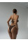 Розкішний купальник-бандо з металевою вставкою (Шоколадний)